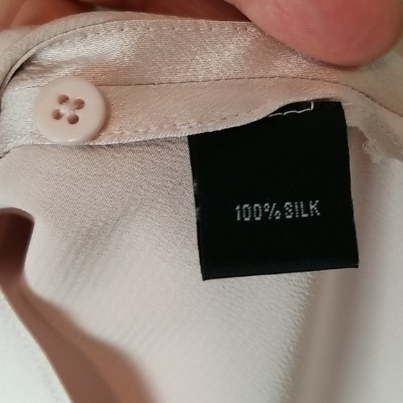 Ellen Tracy pink silk long sleeve blouse SZ 10 - Picture 6 of 8